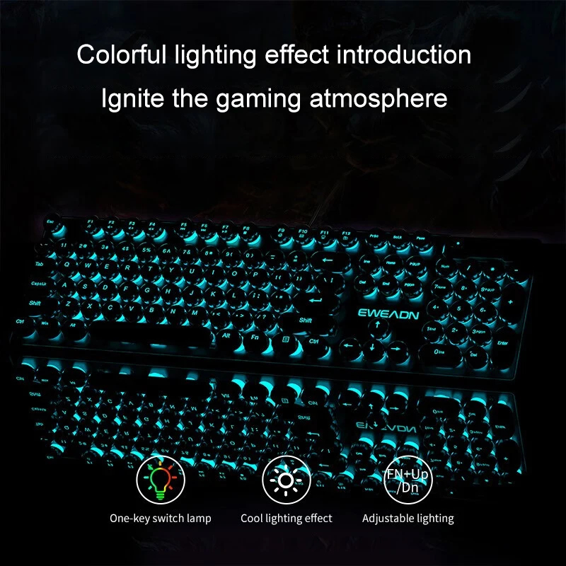 Retro Punk Mechanical Feel Key - Pc Gaming Keyboards reseña y precio