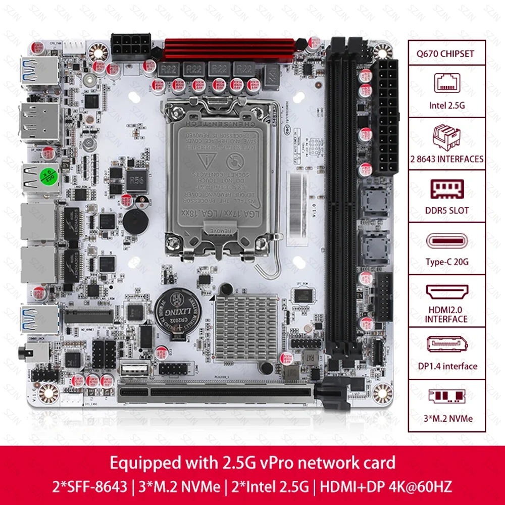 Q670 ITX NAS Motherboard Kit,  - Pc Gaming I7 14Th Gen reseña y precio