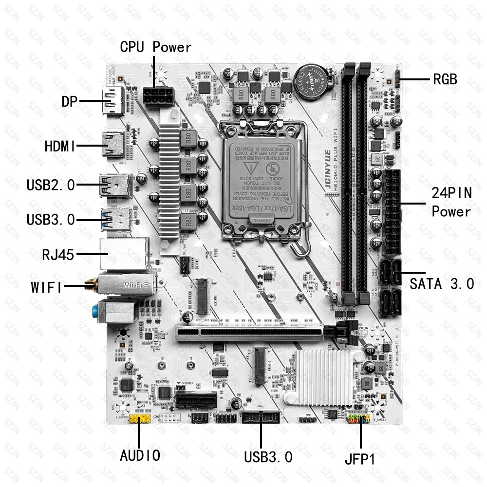 JGINYUE H610M Mainboard LGA170 - Pc Gaming I7 14Th Gen reseña y precio