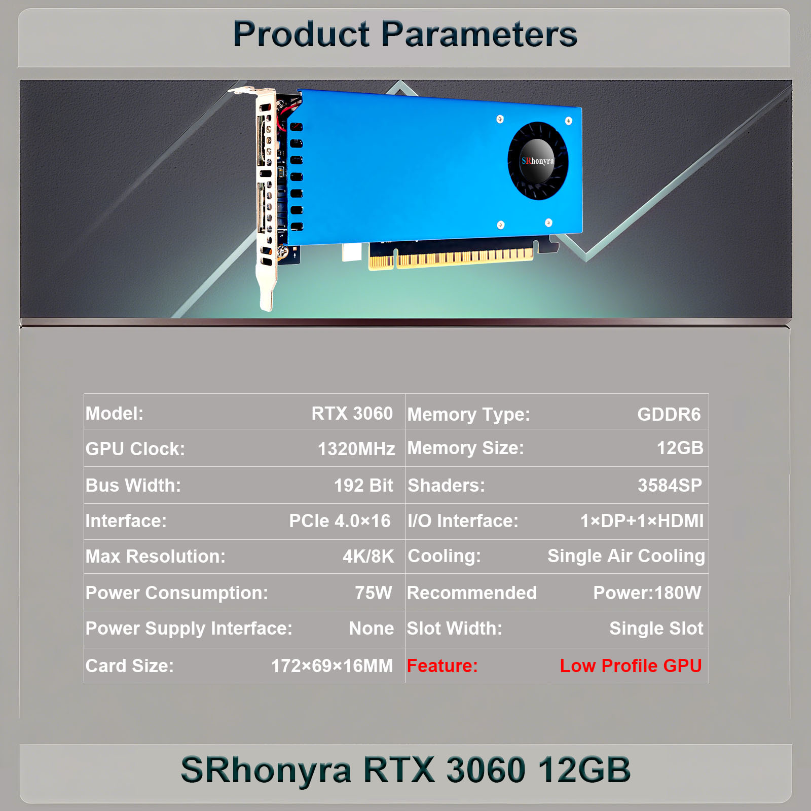 SRhonyra RTX 3060 12GB Low Pro - Pc Gaming Nvidia 3060 reseña y precio