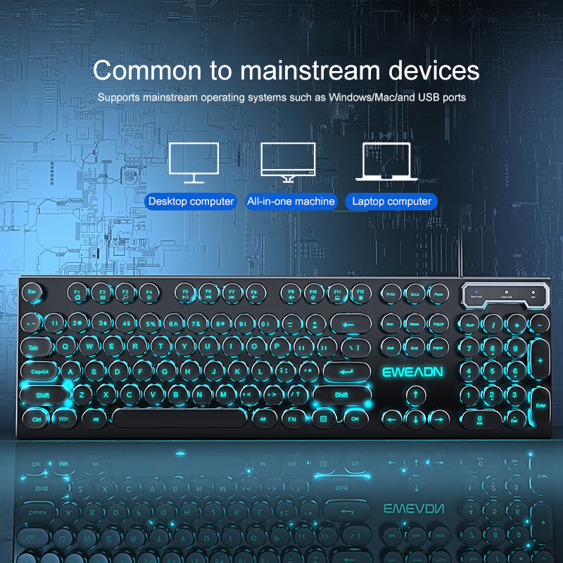 EWEADN Typewriter Gaming Keybo - Pc Gaming Keyboards reseña y precio