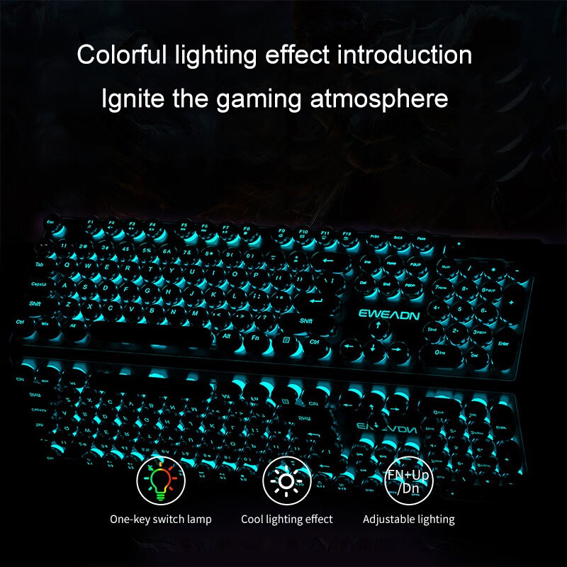 EWEADN Typewriter Gaming Keybo - Pc Gaming Keyboards reseña y precio