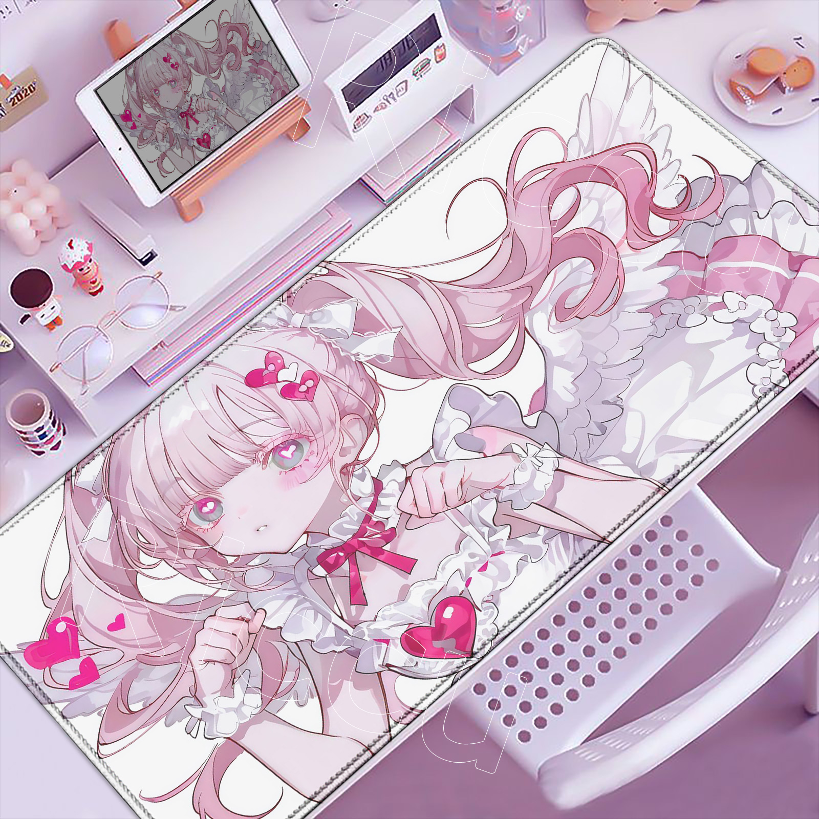 Cute Anime Girl Mouse Pad Pink - Pc Gaming Pink reseña y precio