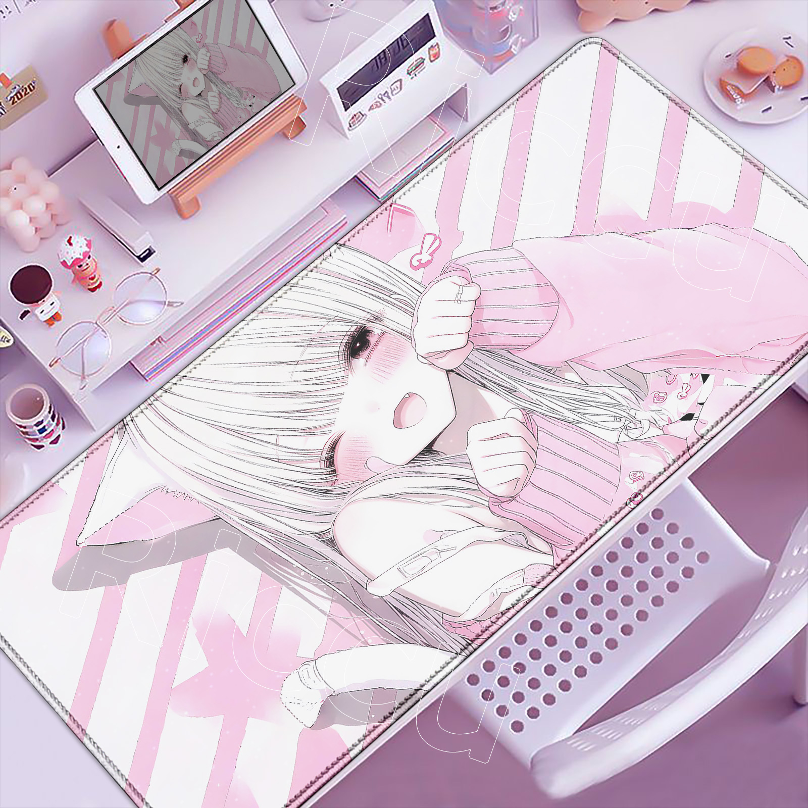 Cute Anime Girl Mouse Pad Pink - Pc Gaming Pink reseña y precio
