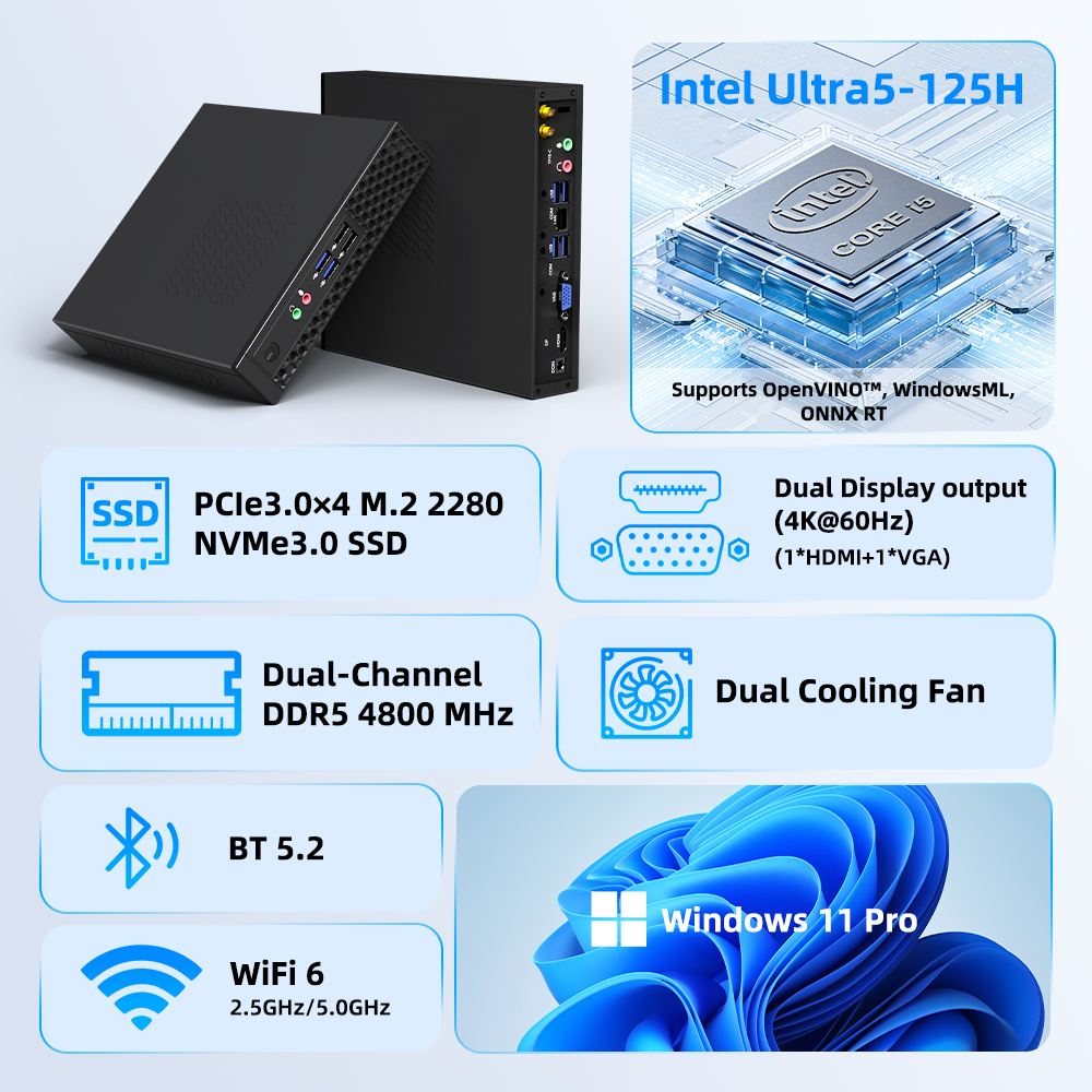 14th Gen Ultra 5 125H Mini PC  - Pc Gaming I7 14Th Gen reseña y precio