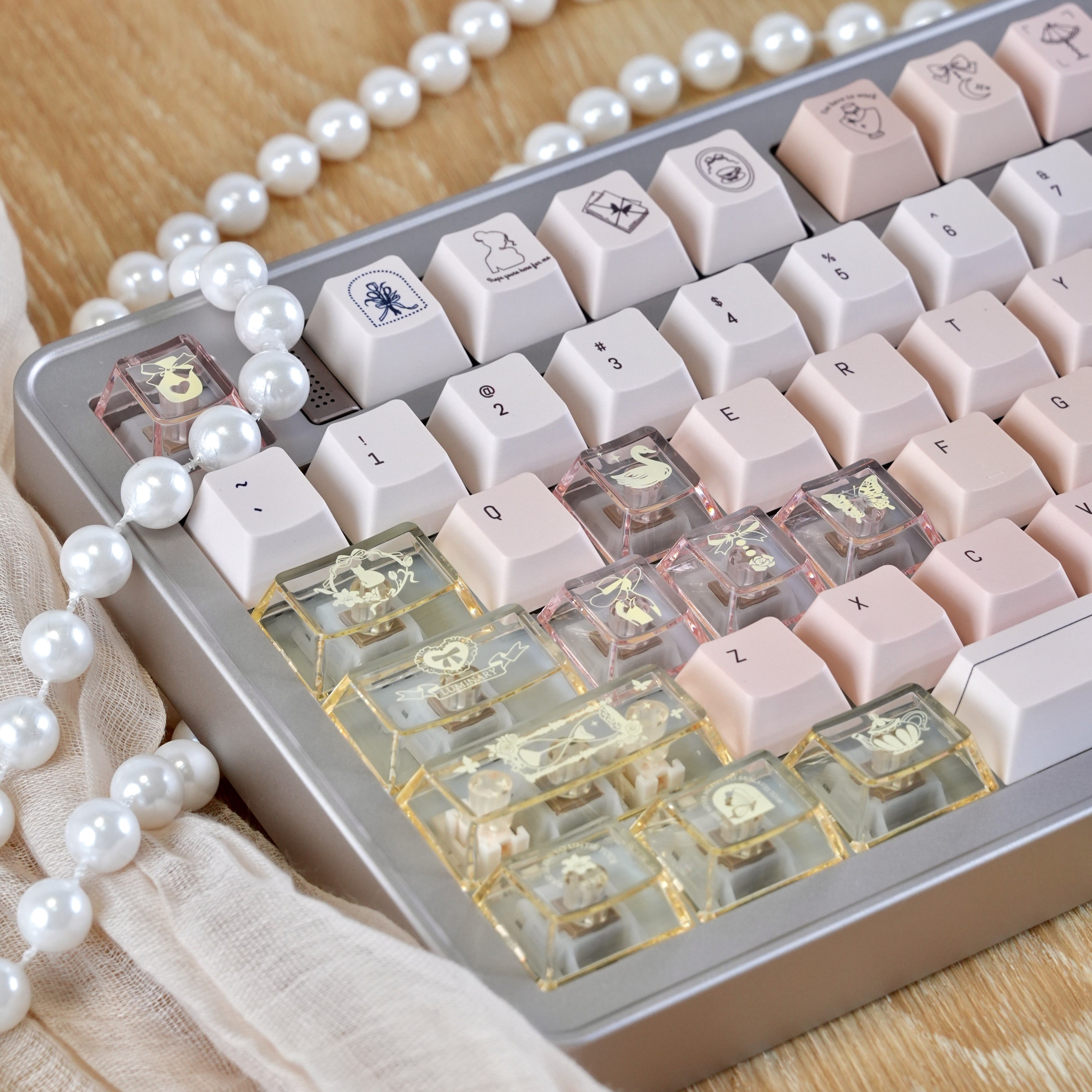 Champagne Pink Keycap Set PC+P - Pc Gaming Pink reseña y precio