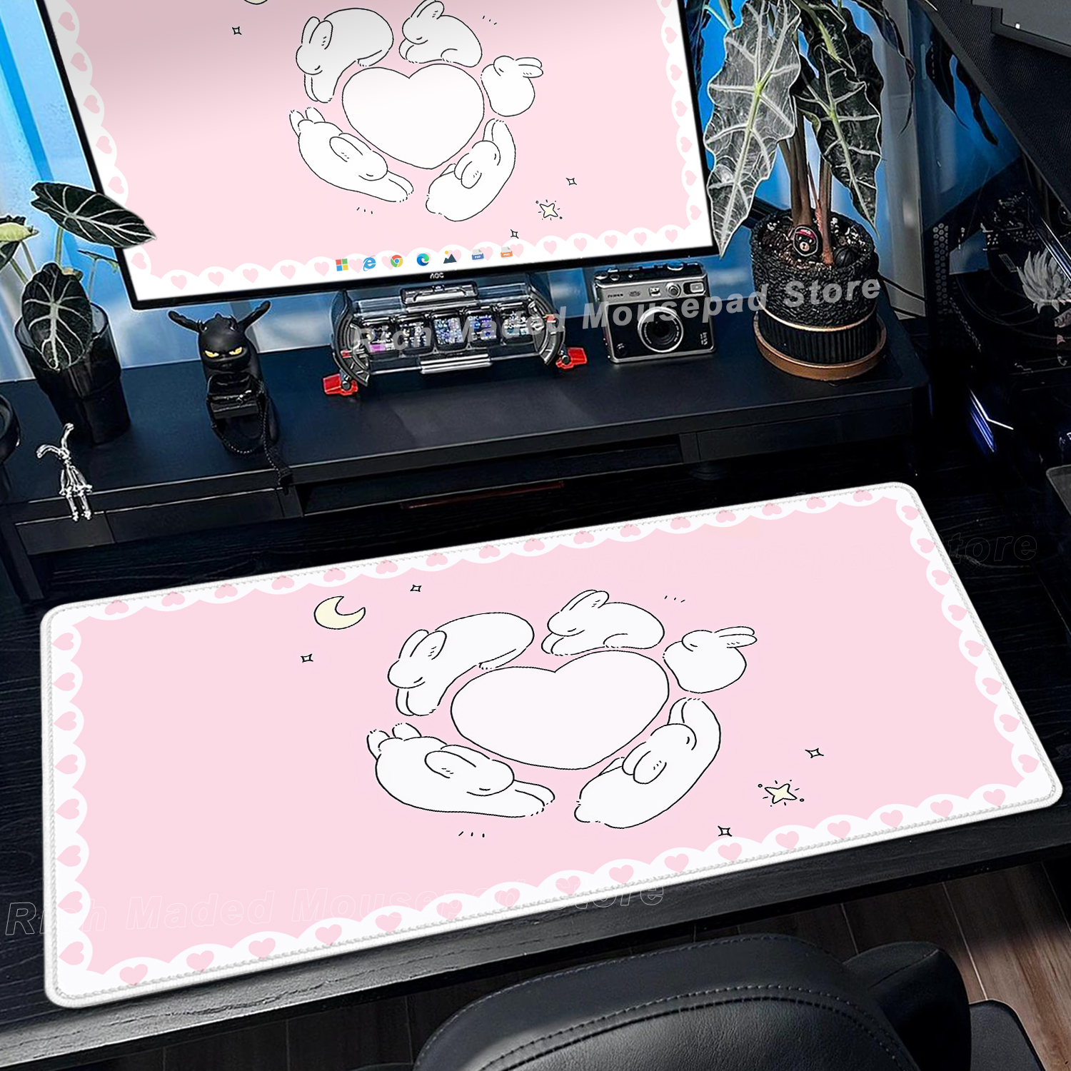 Pink Rabbit Mouse Pad XXL Cute - Pc Gaming Pink reseña y precio