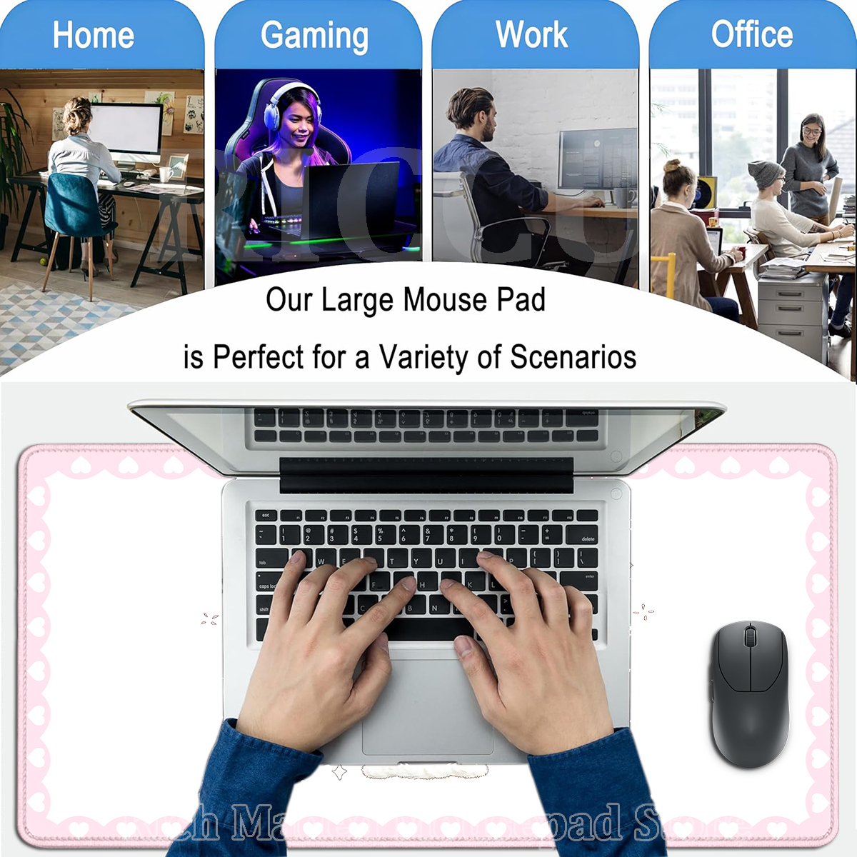 Pink Rabbit Mouse Pad XXL Cute - Pc Gaming Pink reseña y precio