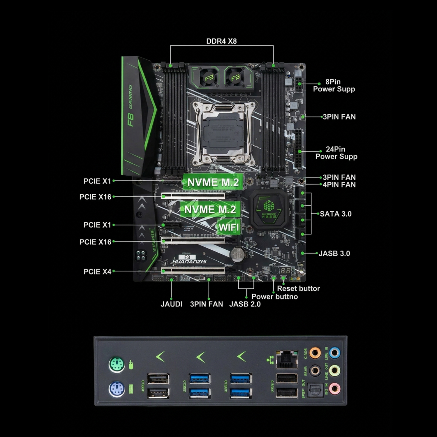 HUANANZHI X99 F8 Placa-mãe LGA - Pc Gaming Omen reseña y precio