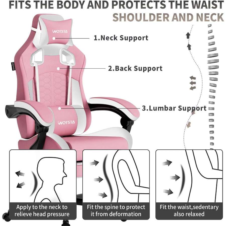 Pink Gaming Chair with Massage - Pc Gaming Pink reseña y precio