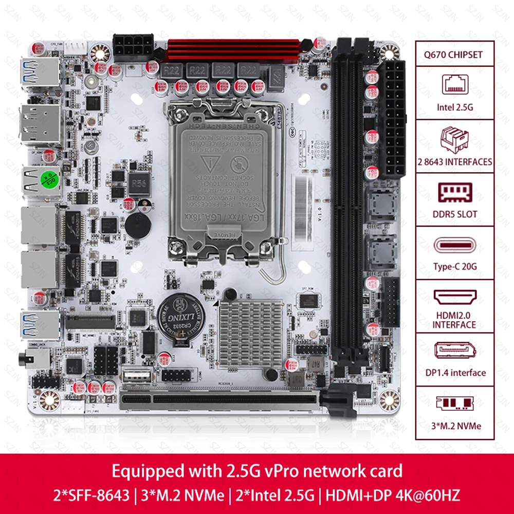 Q670 ITX NAS Motherboard Kit,  - Pc Gaming I7 14Th Gen reseña y precio