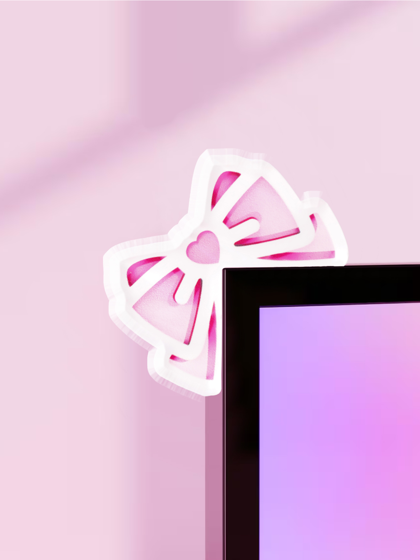 Kawaii Bow Monitor Decor Pink  - Pc Gaming Pink reseña y precio
